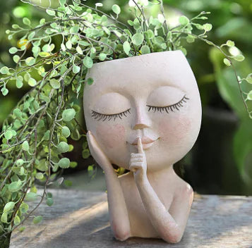 Elegant Female Art Resin Planter
