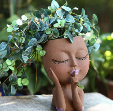 Elegant Female Art Resin Planter