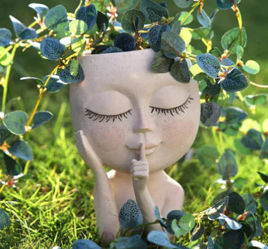 Elegant Female Art Resin Planter
