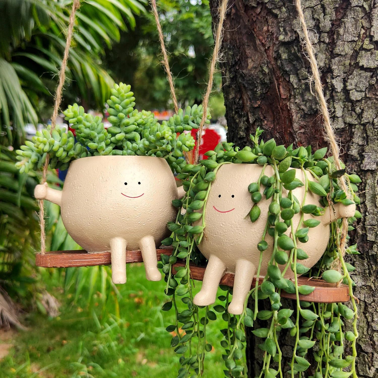 Smiley Face Garden Chair Pot