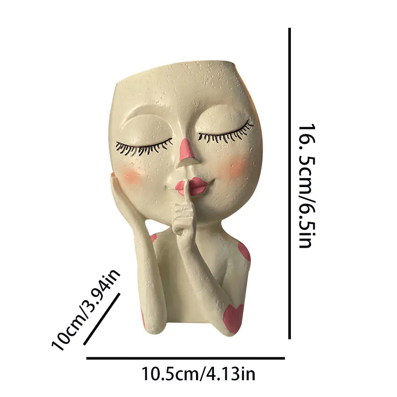 Elegant Female Art Resin Planter