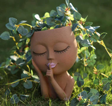 Elegant Female Art Resin Planter