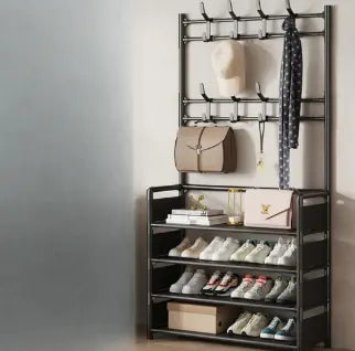 Chic Shoe Rack and Coat Hanger Combo