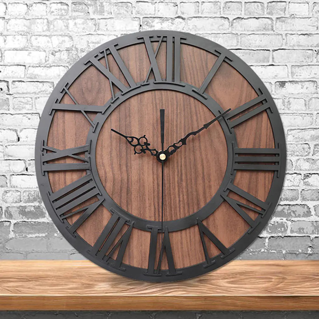 Chic Retro Wooden Clock for Home