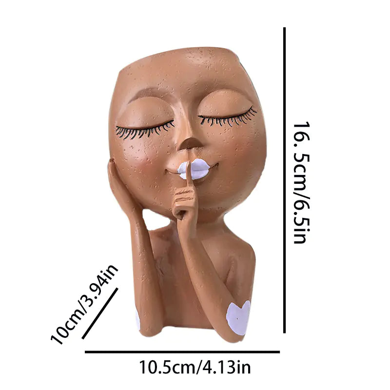 Elegant Female Art Resin Planter